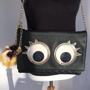 Betsey Johnson Big Eye Quilted Crossbody